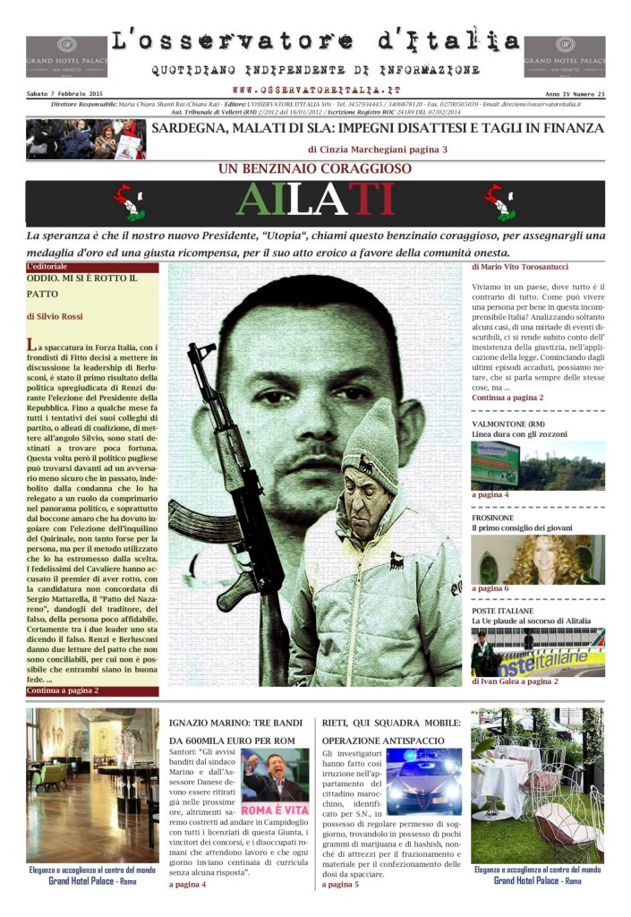 L'osservatore d'Italia edizione del 7 Febbraio 2015